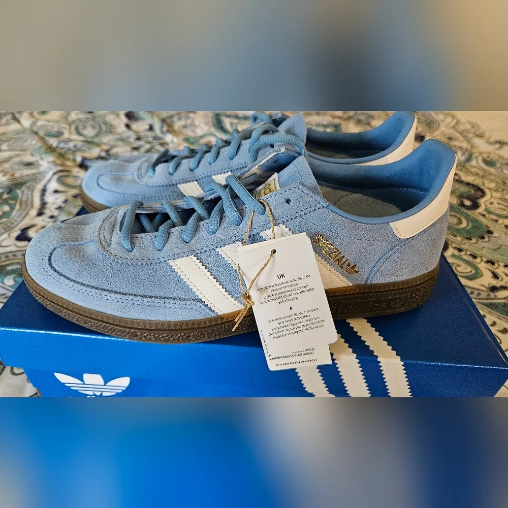 Adidas Handball Spezial Shoes size 7.5 mens US Light Blue NWT - Picture 3 of 11